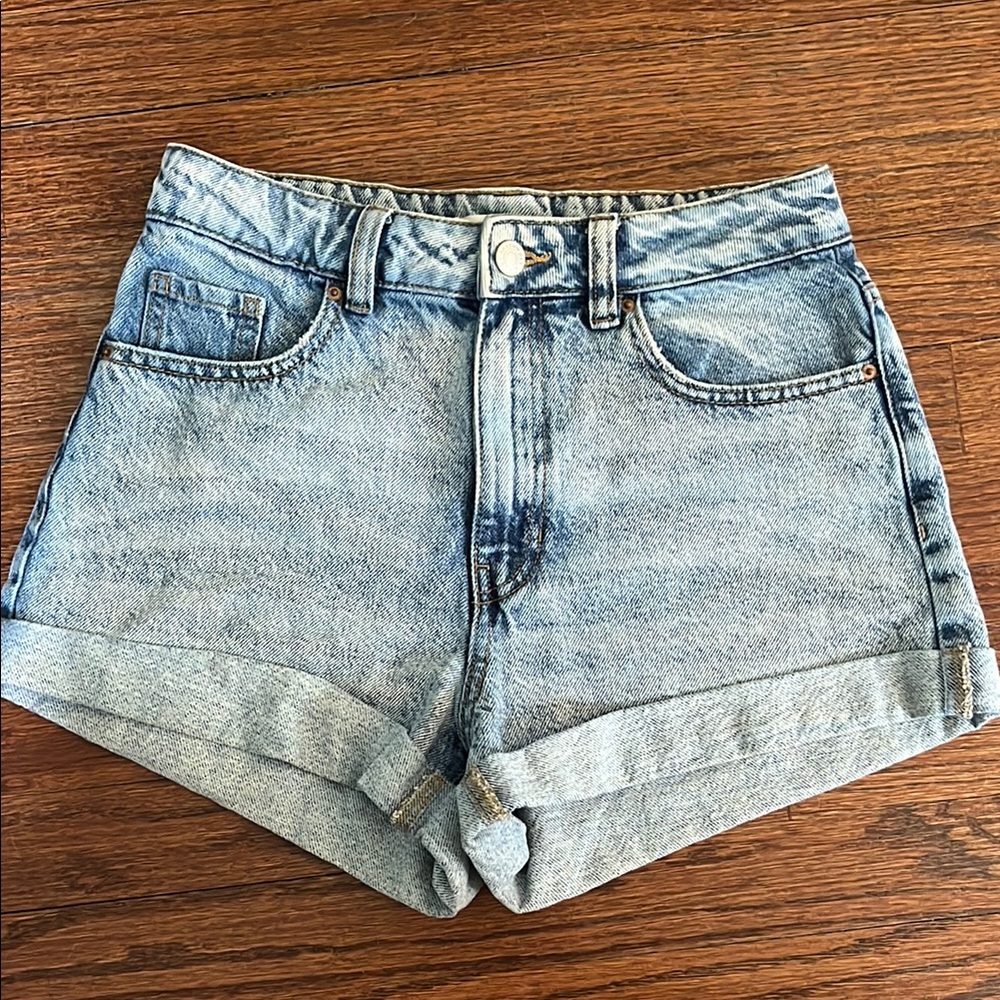 PacSun Blue Jean Shorts Distressed High-Rise